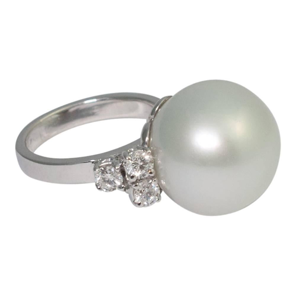 Women's South Sea Pearl Diamond Ring For Sale