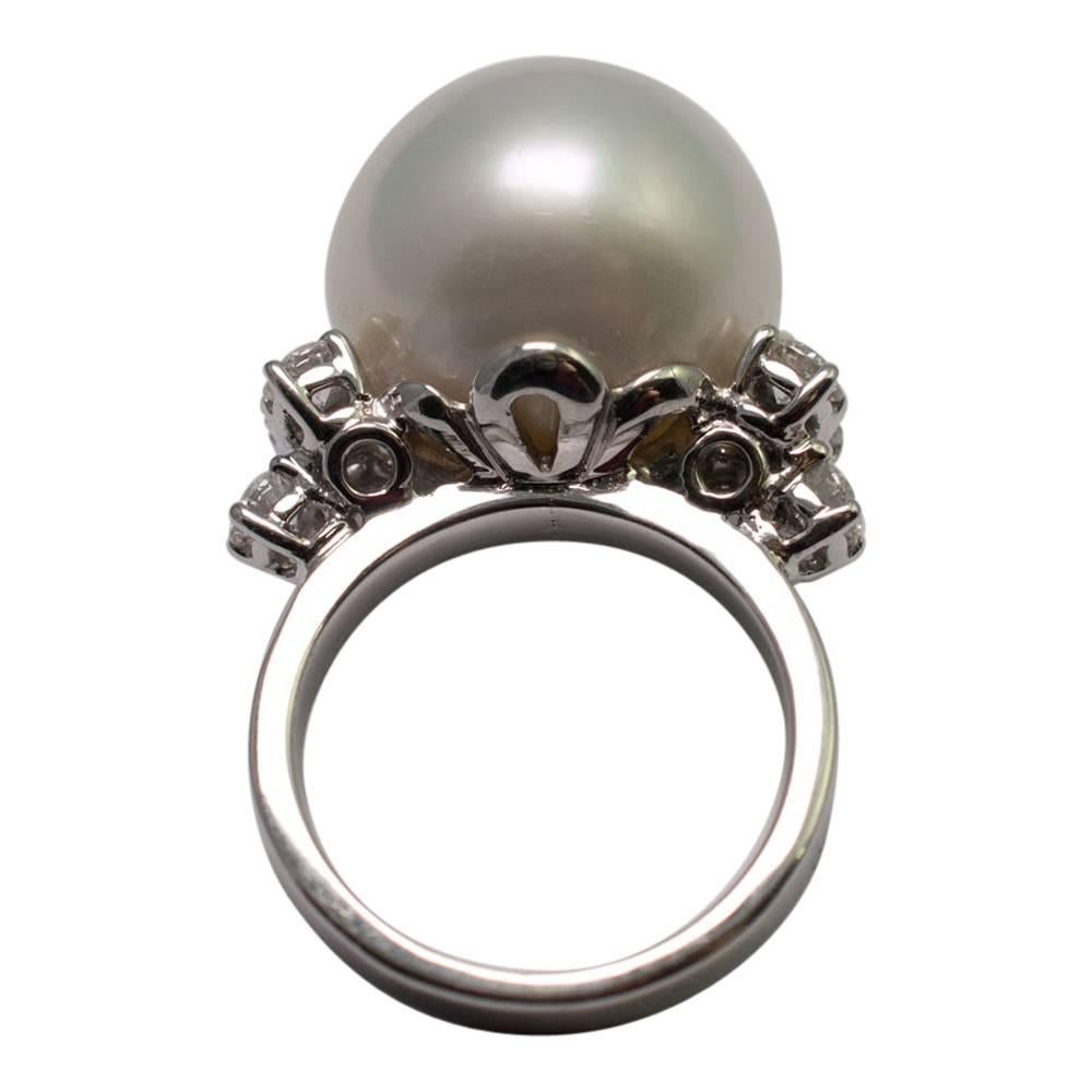 South Sea Pearl Diamond Ring For Sale 2