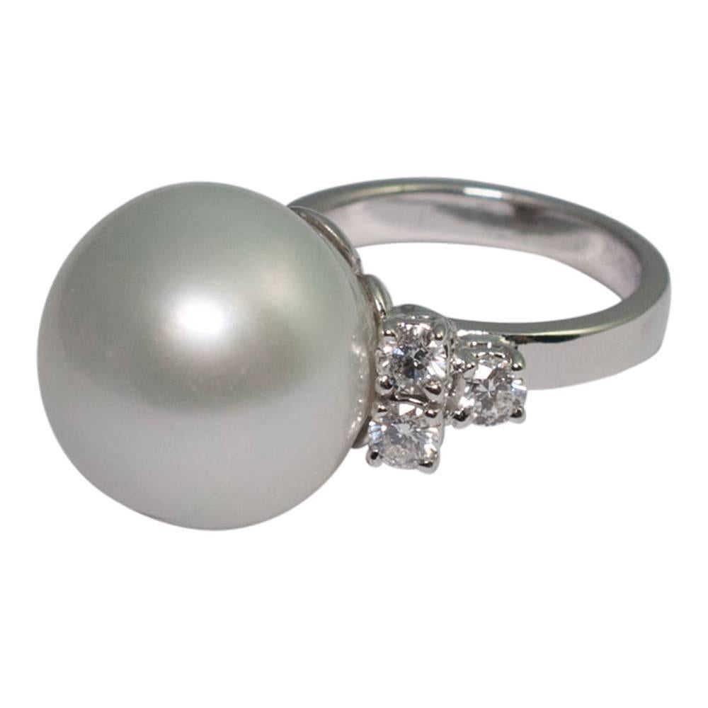 South Sea Pearl Diamond Ring For Sale 3