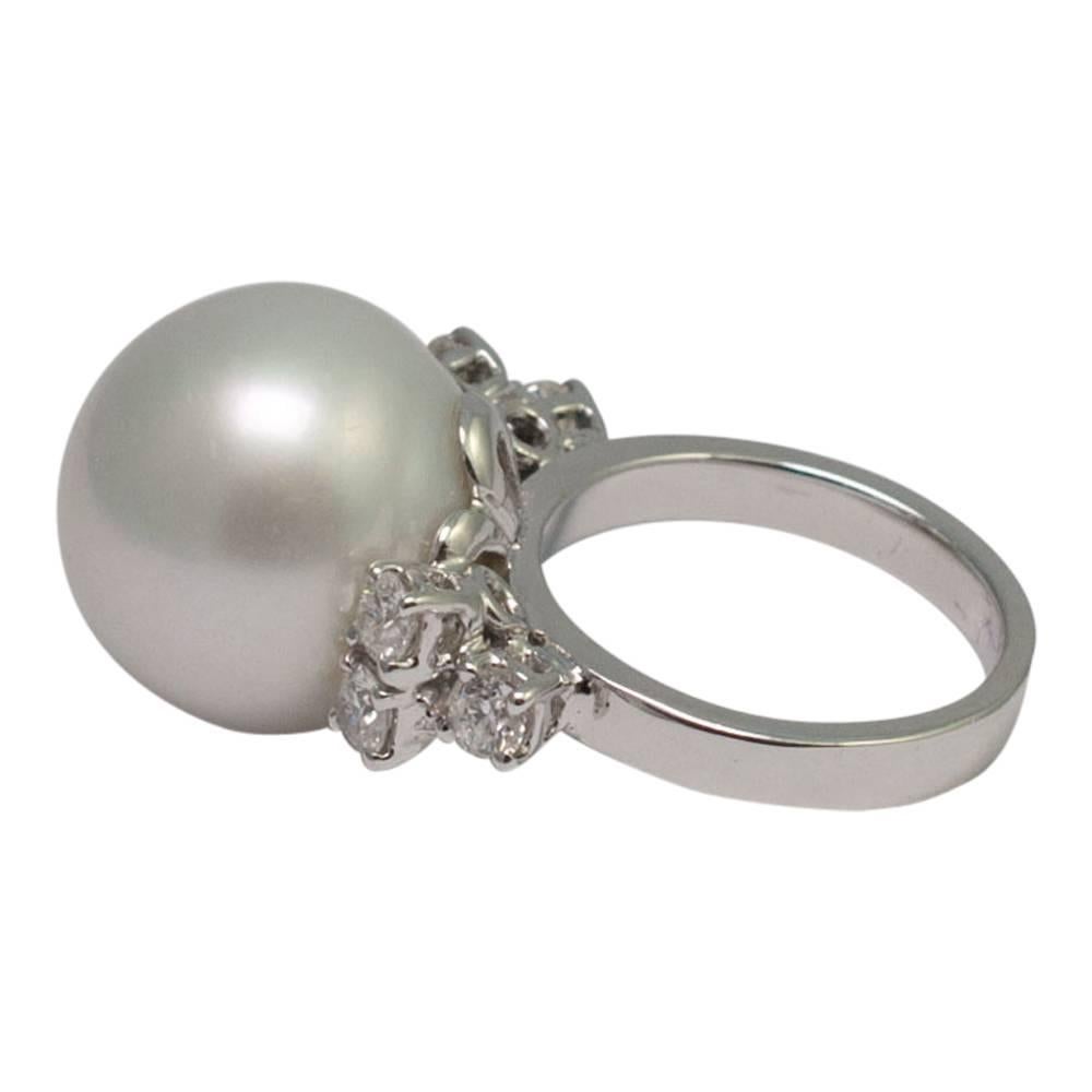 South Sea Pearl Diamond Ring For Sale 4