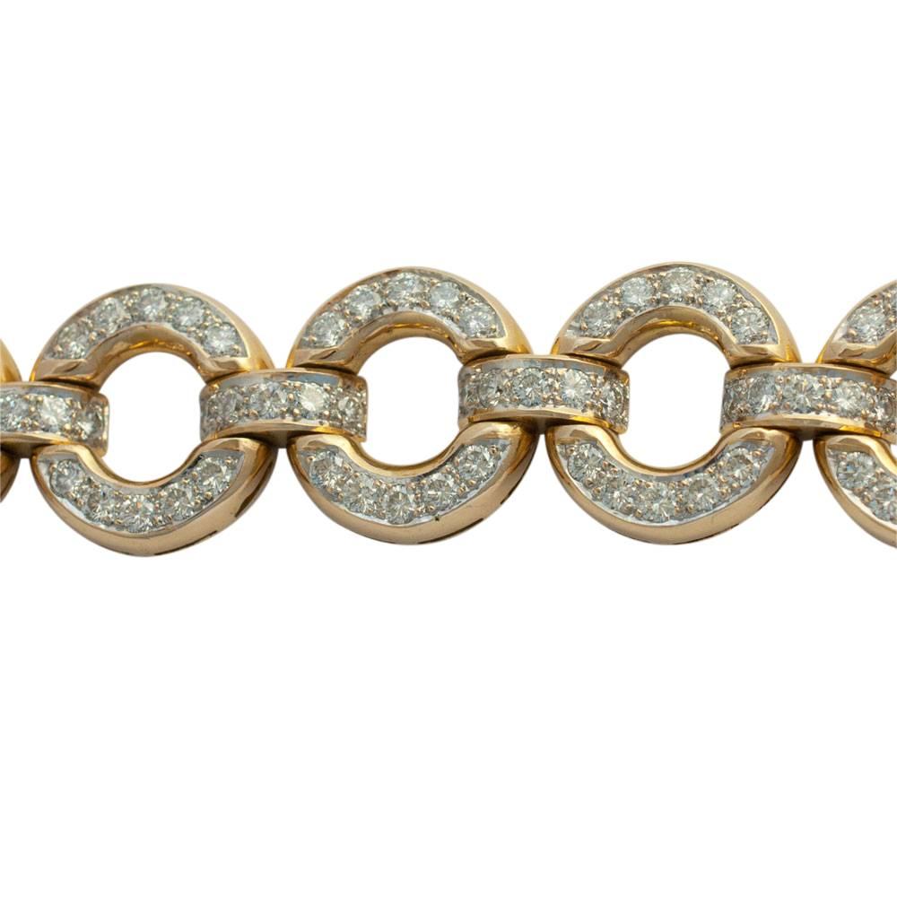 Diamond Gold Circles Link Bracelet 2