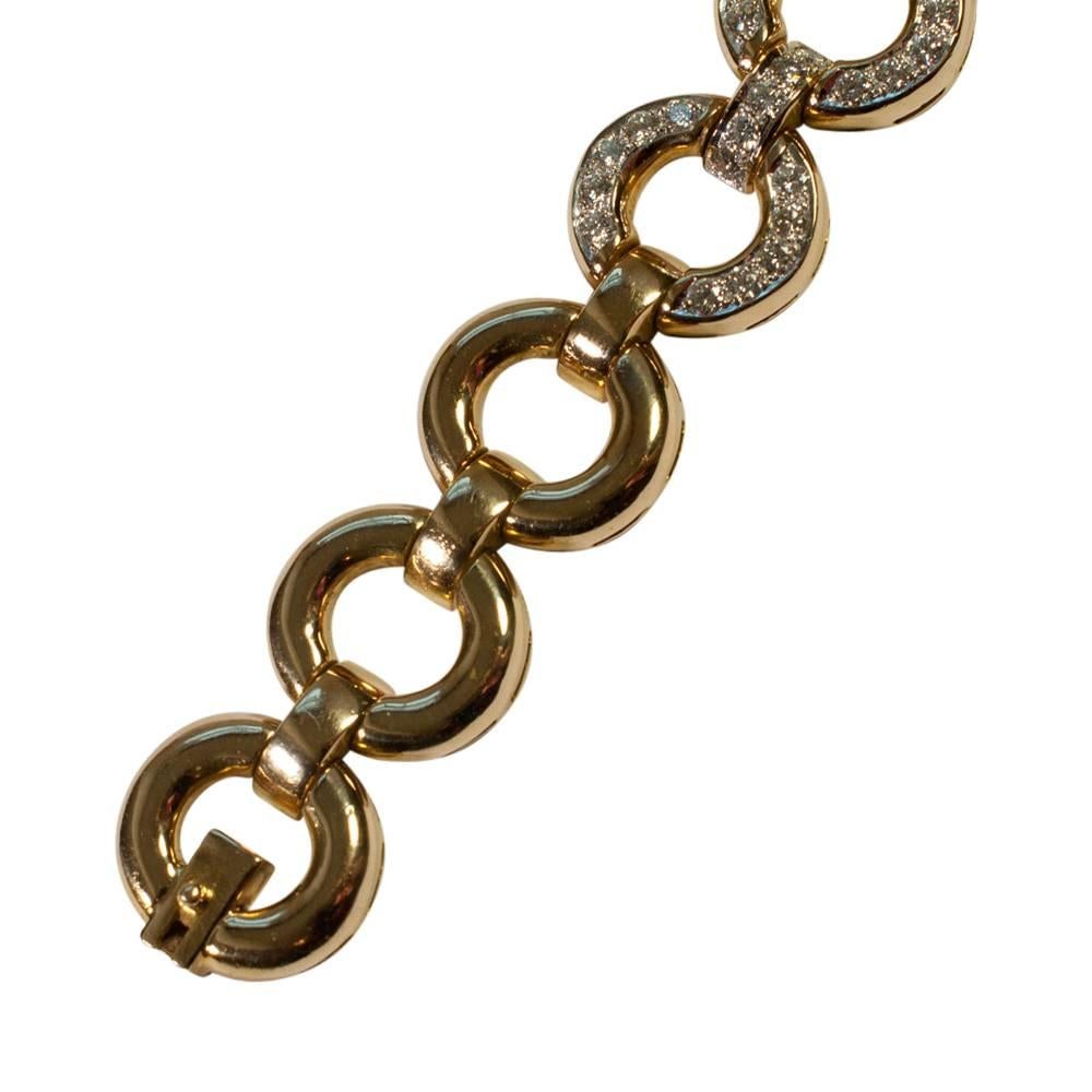 Diamond Gold Circles Link Bracelet 3