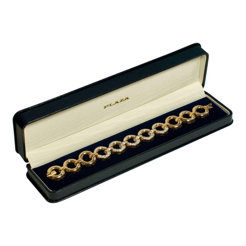 Diamond Gold Circles Link Bracelet 6