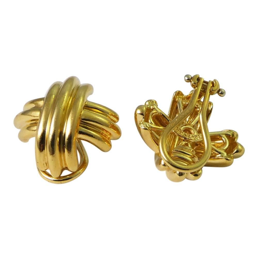 Tiffany & Co. Gold Cross Earrings 1