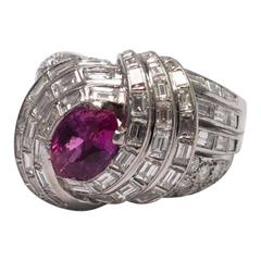 No Heat Ruby Diamond Cocktail Ring