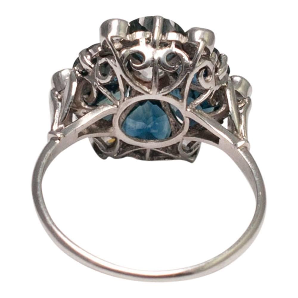 Antique Sapphire Hearts Diamond Ring 1