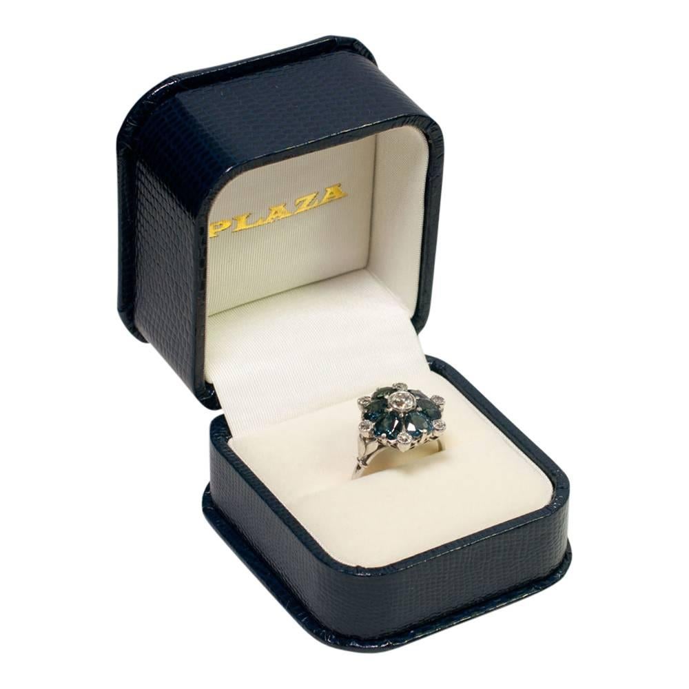 Antique Sapphire Hearts Diamond Ring 4