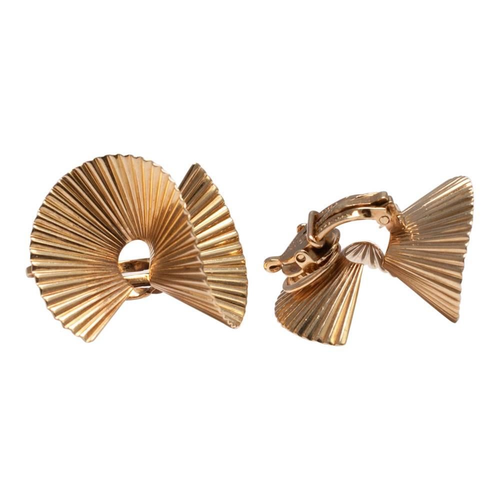 Women's Tiffany & Co. Fluted Wave Gold Clip-On Earrings
