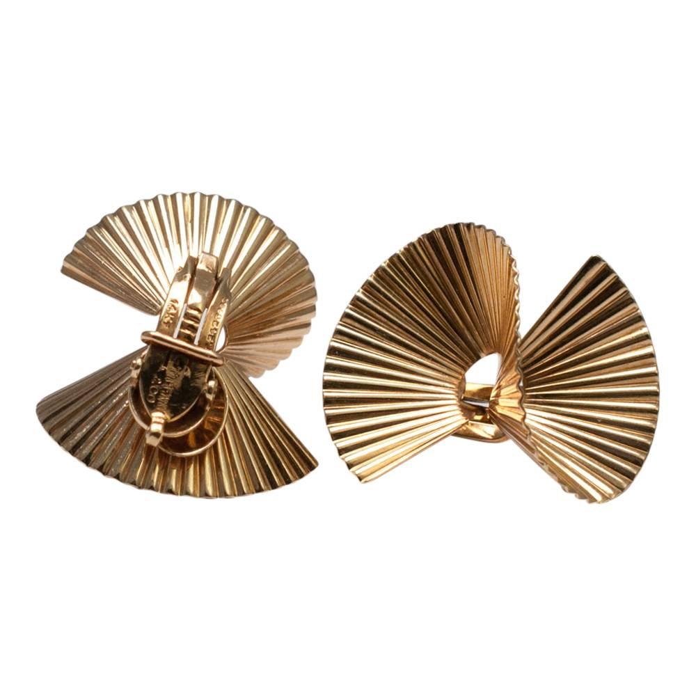 Tiffany & Co. Fluted Wave Gold Clip-On Earrings 2