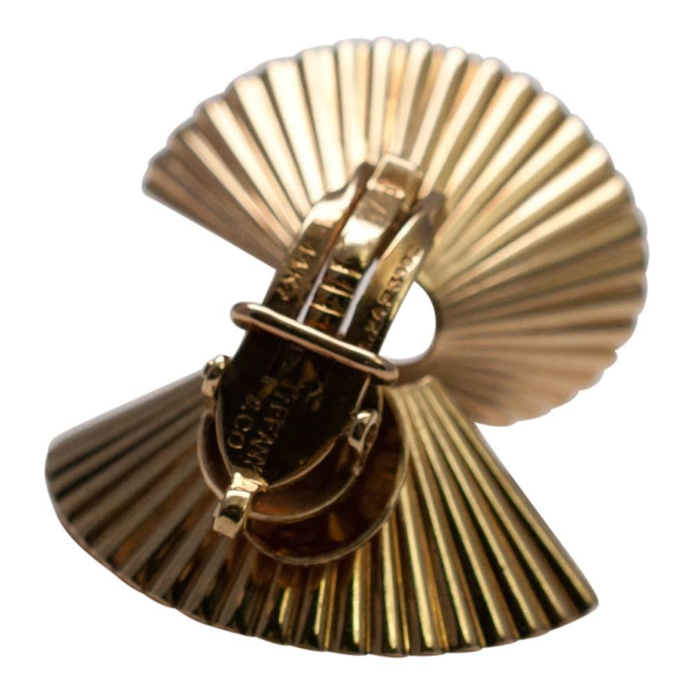 Tiffany & Co. Fluted Wave Gold Clip-On Earrings 3