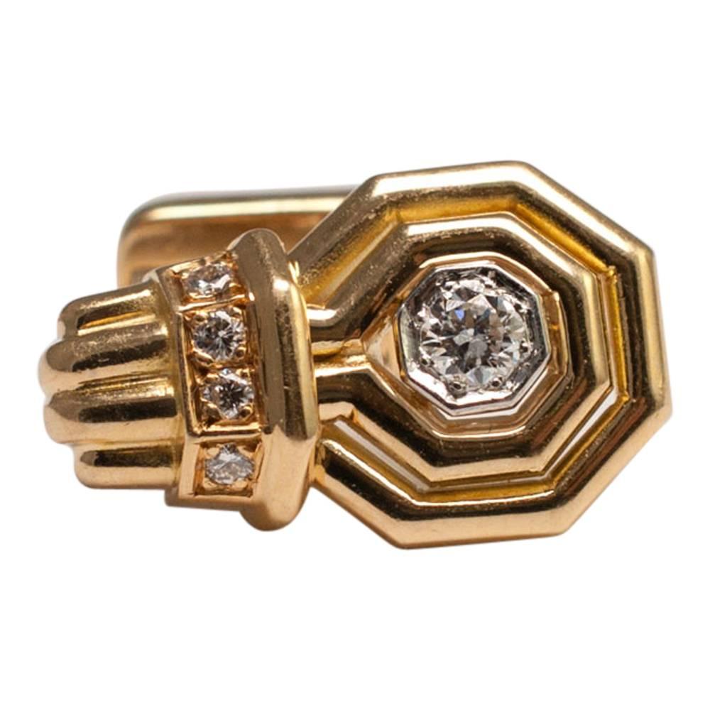 Chaumet Diamond Gold Cufflinks 2