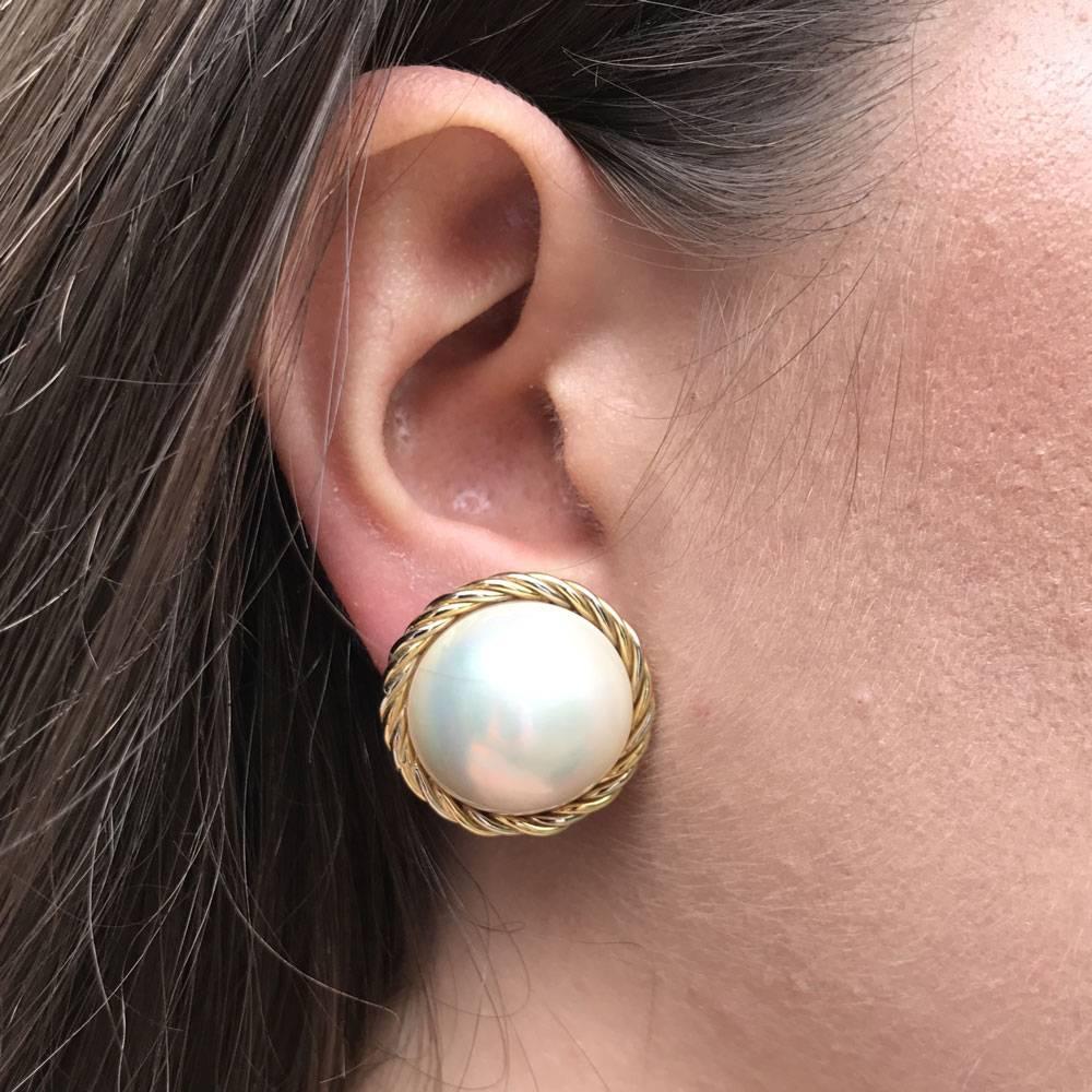 Mabé Pearl Gold Clip-On Earrings 3