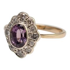 Violet Spinel Diamond Gold Ring
