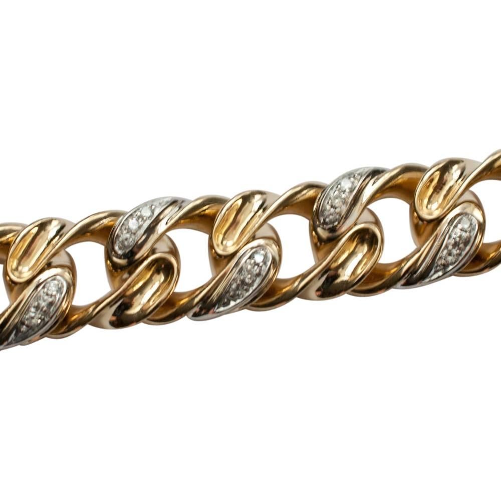 Tiffany & Co. Diamond 18 Carat Gold Chain Link Bangle Bracelet For Sale 2