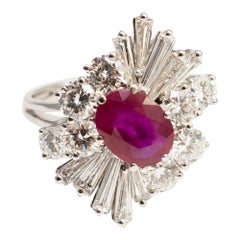 Ruby Diamond Gold Cocktail Ring
