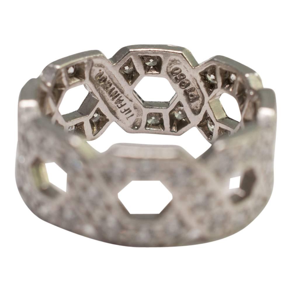 Women's Tiffany & Co. Platinum Diamond Band Ring For Sale