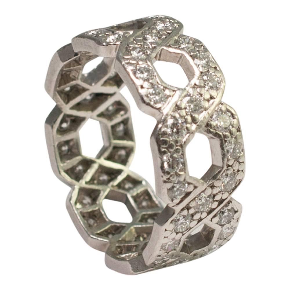 Tiffany & Co. Platinum Diamond Band Ring For Sale 1