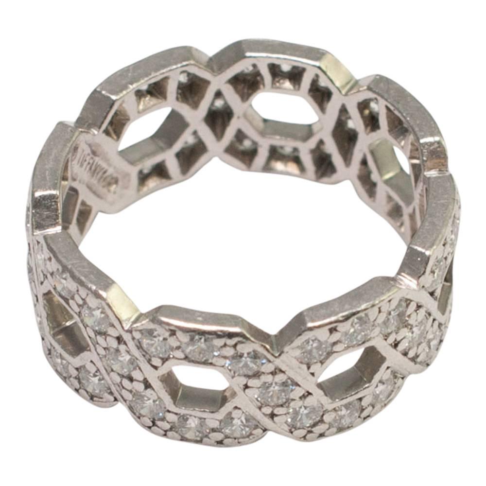 Tiffany & Co. Platinum Diamond Band Ring For Sale 3