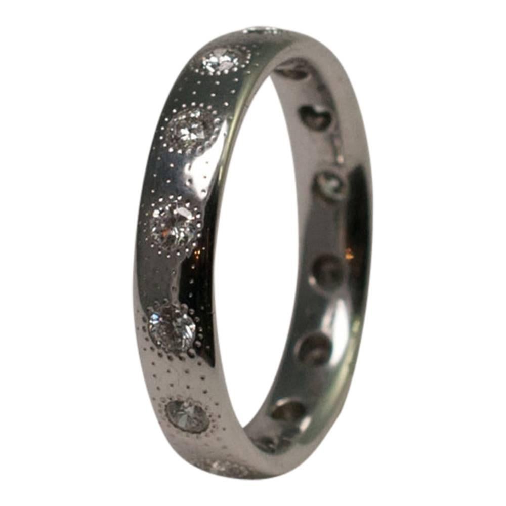 Women's De Deers Diamond Gold Eternity Ring For Sale