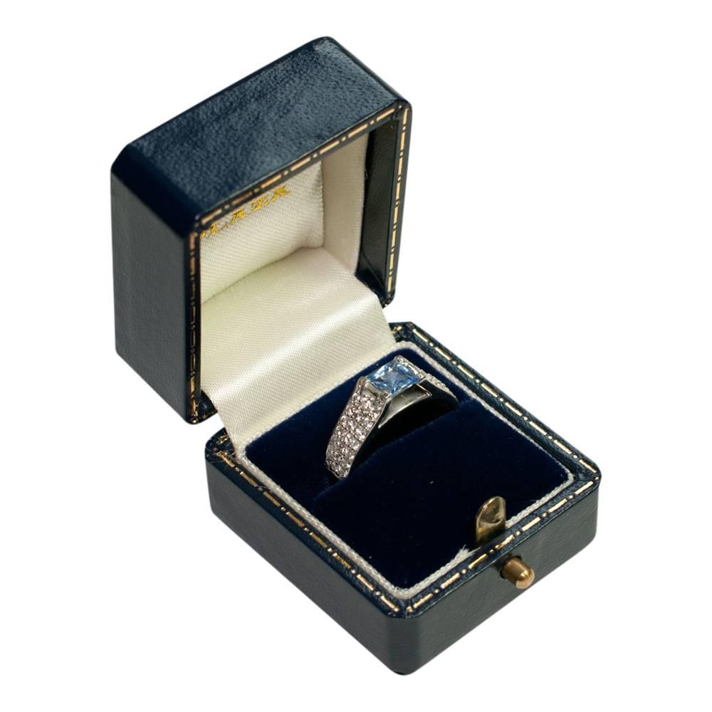 Sapphire Diamond Gold Band Ring For Sale 4