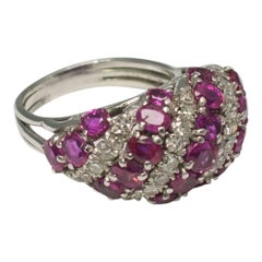 Ruby Diamond Candy Striped Gold Ring