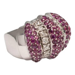 Ruby Diamond Gold Cocktail Ring