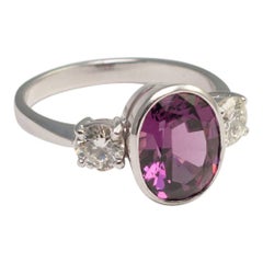Rhodolite Garnet Diamond Gold Ring