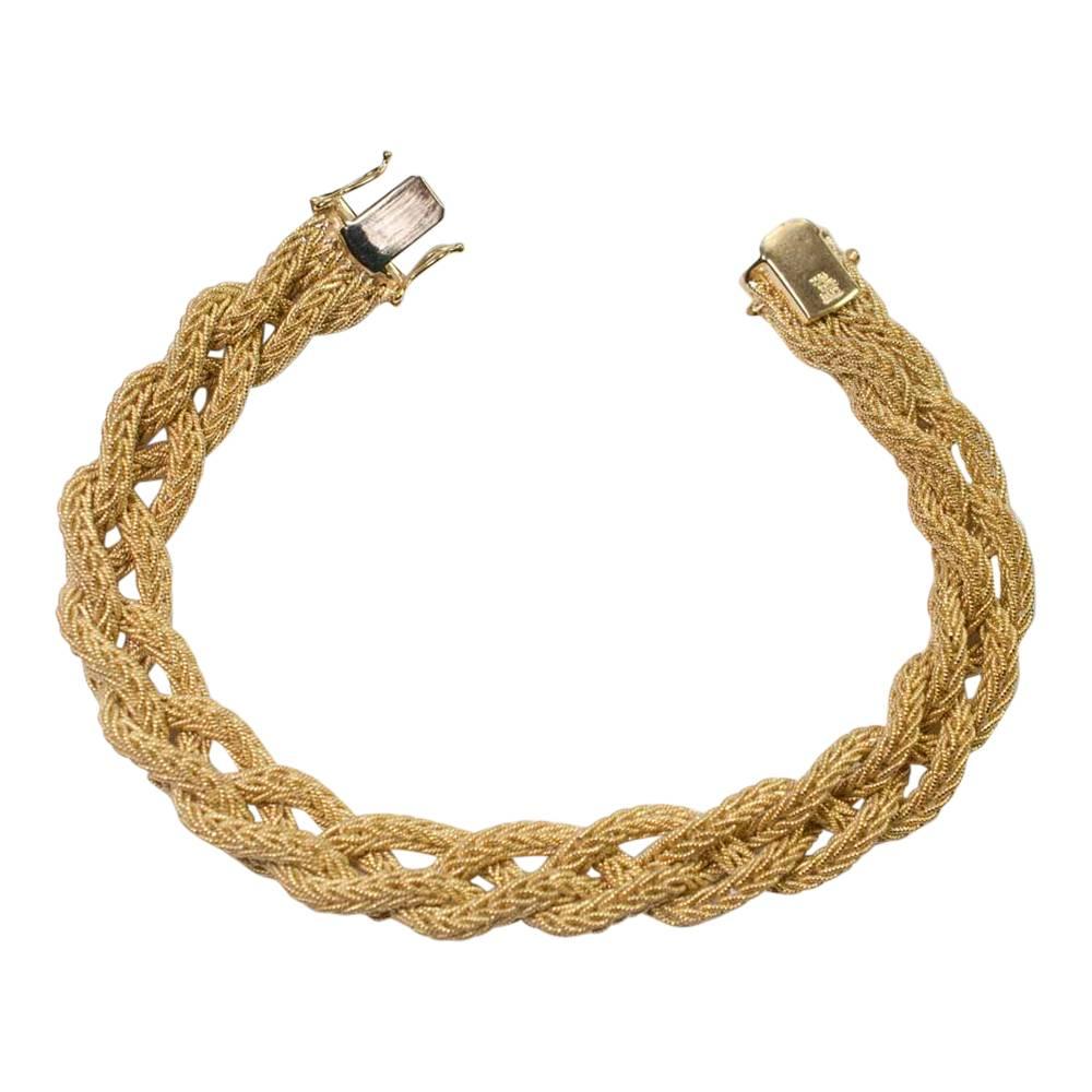 Gold Woven Bracelet For Sale 1