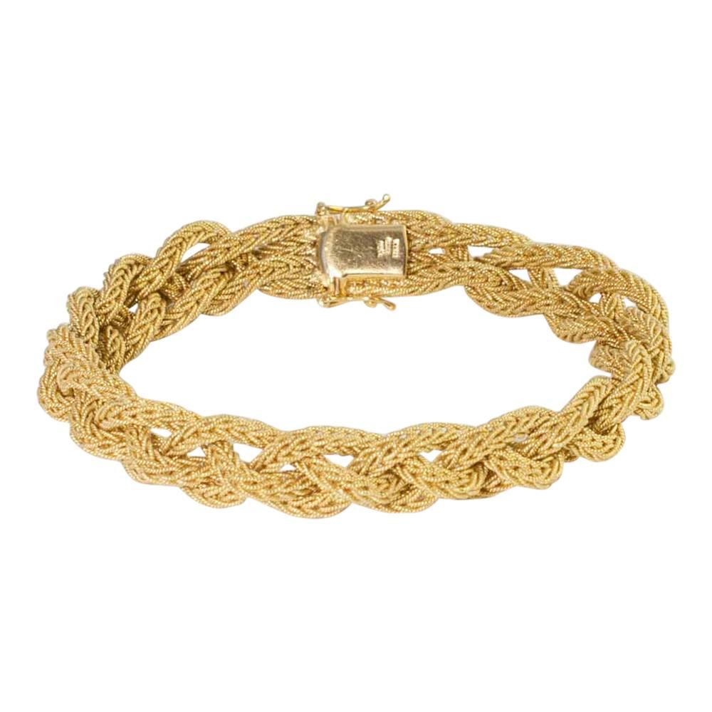 Gold Woven Bracelet For Sale 2