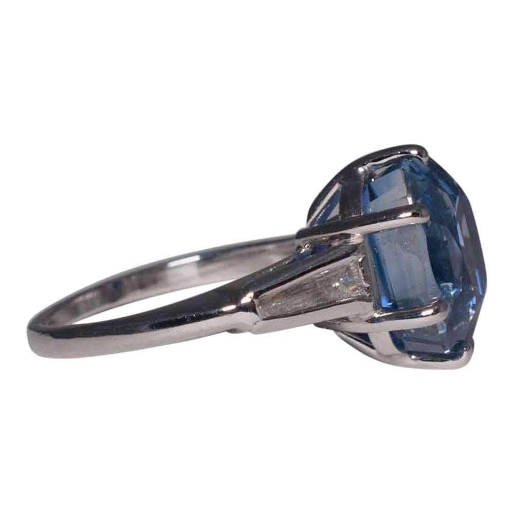 Women's or Men's Sapphire, Diamond and Platinum Ring For Sale