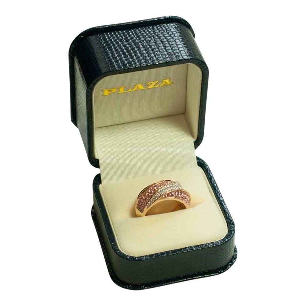 Pink Sapphire Diamond 18 Carat Gold Band Eternity Ring 5