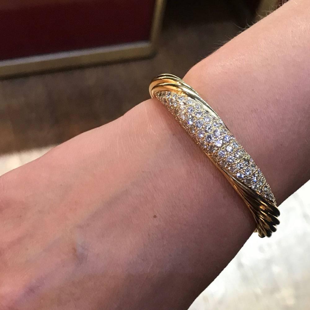 Diamond and 18 Carat Gold French Bangle 4