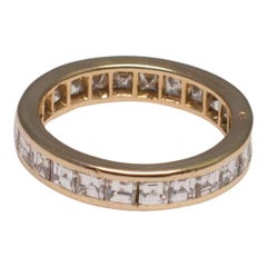 O.J. Perrin Square Diamond 18 Carat Yellow Gold Eternity Ring Circa 1970