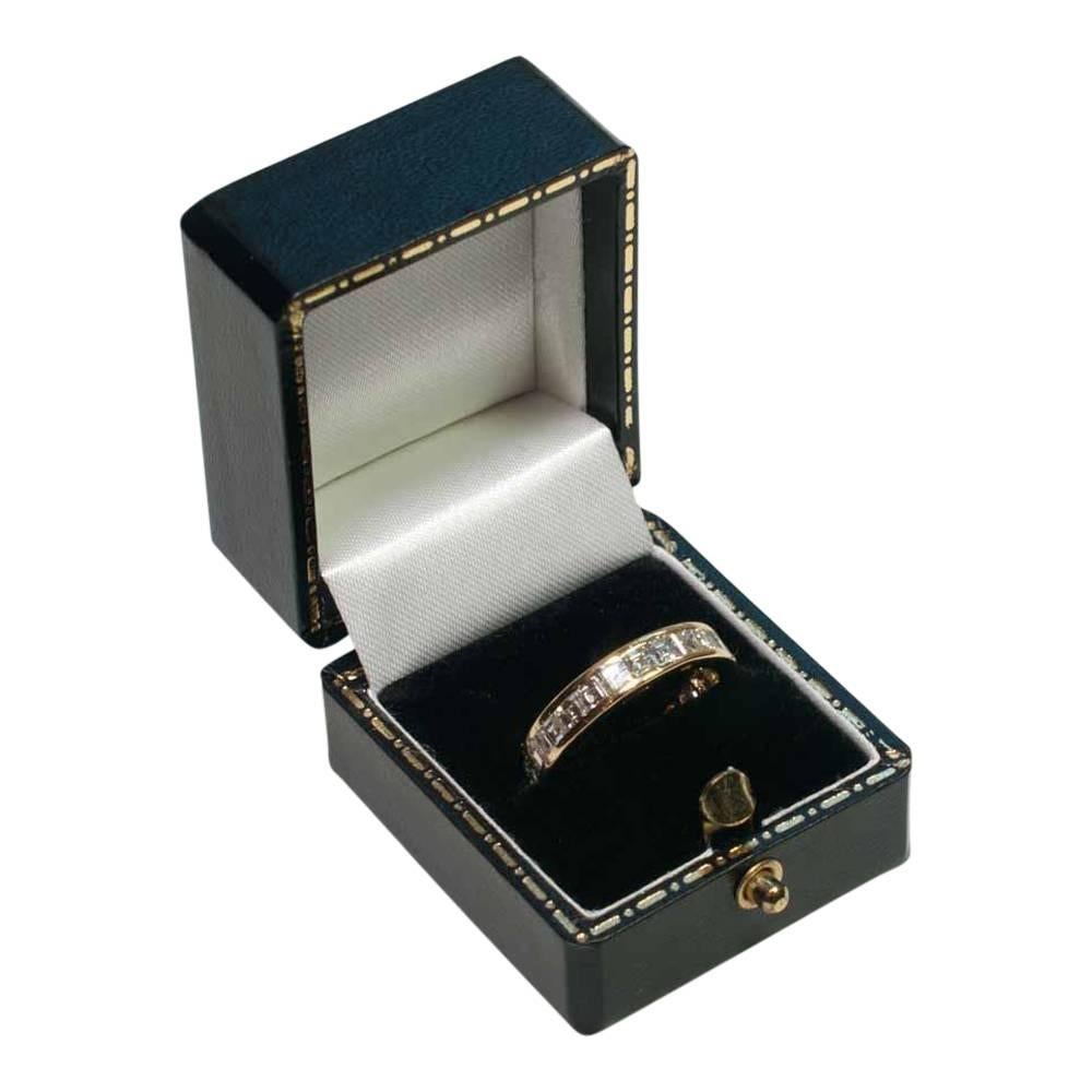 O.J. Perrin Square Diamond 18 Carat Yellow Gold Eternity Ring Circa 1970 For Sale 4