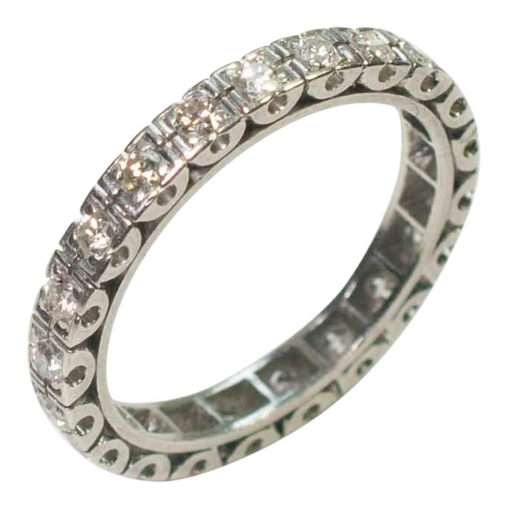 Women's Vintage Diamond Platinum Eternity Ring