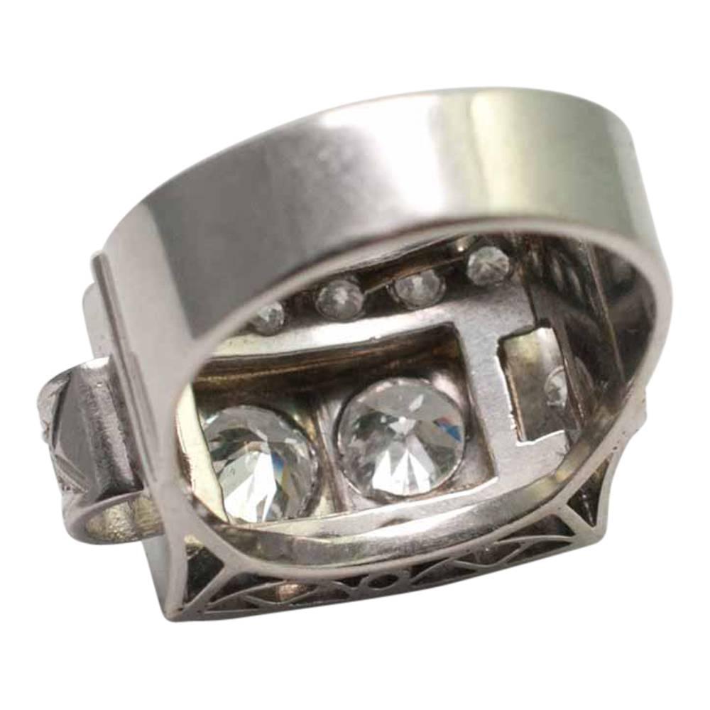 Art Deco Diamond Platinum Ring 2