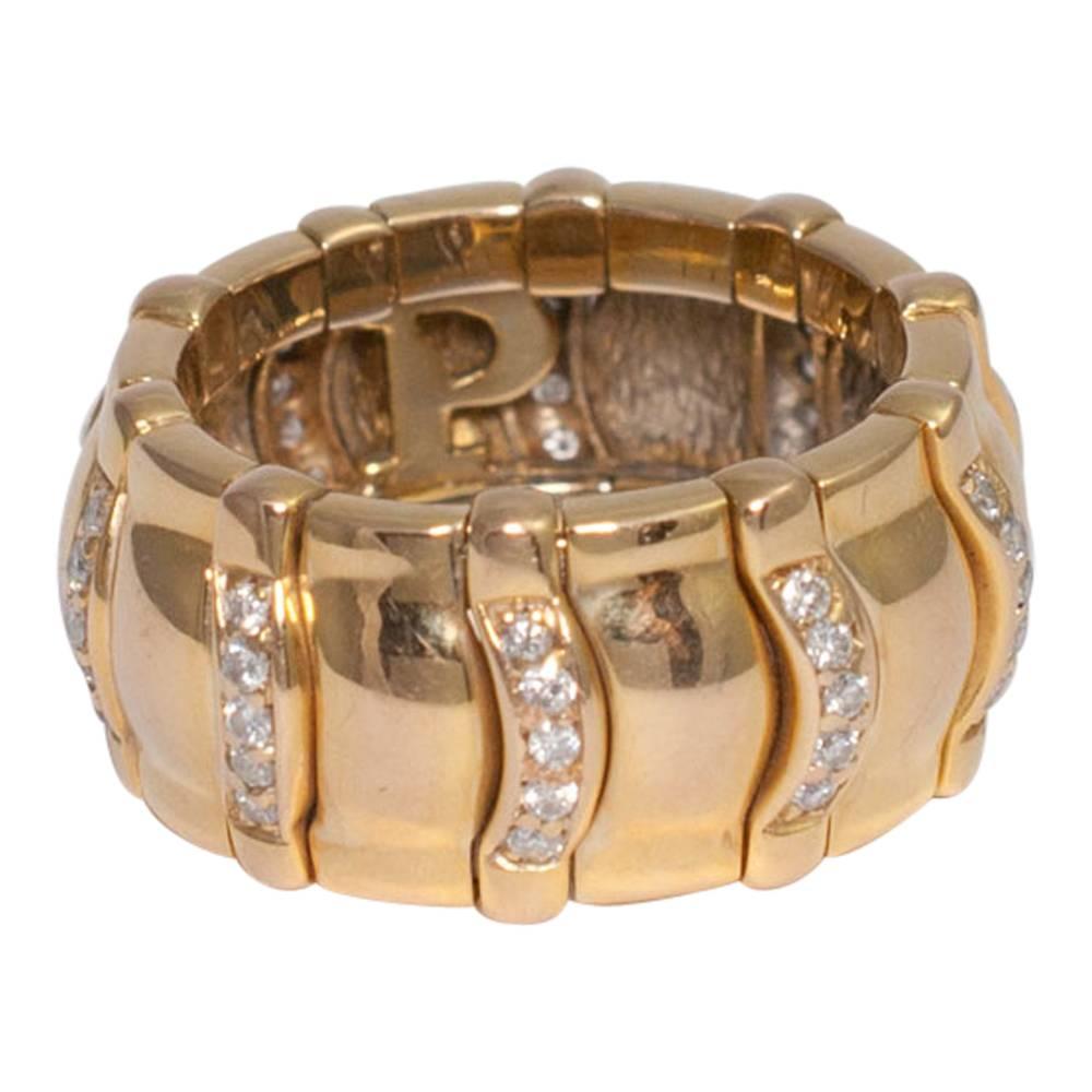 Piaget Diamond 18 Carat Gold Band Engagement Ring In Excellent Condition For Sale In ALTRINCHAM, GB