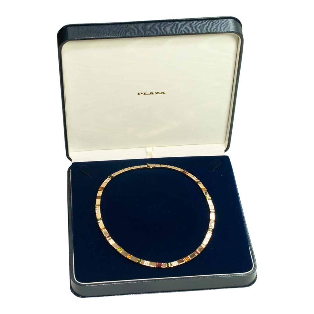 Asprey Gold Diamond Multi Gemstone Necklace 2