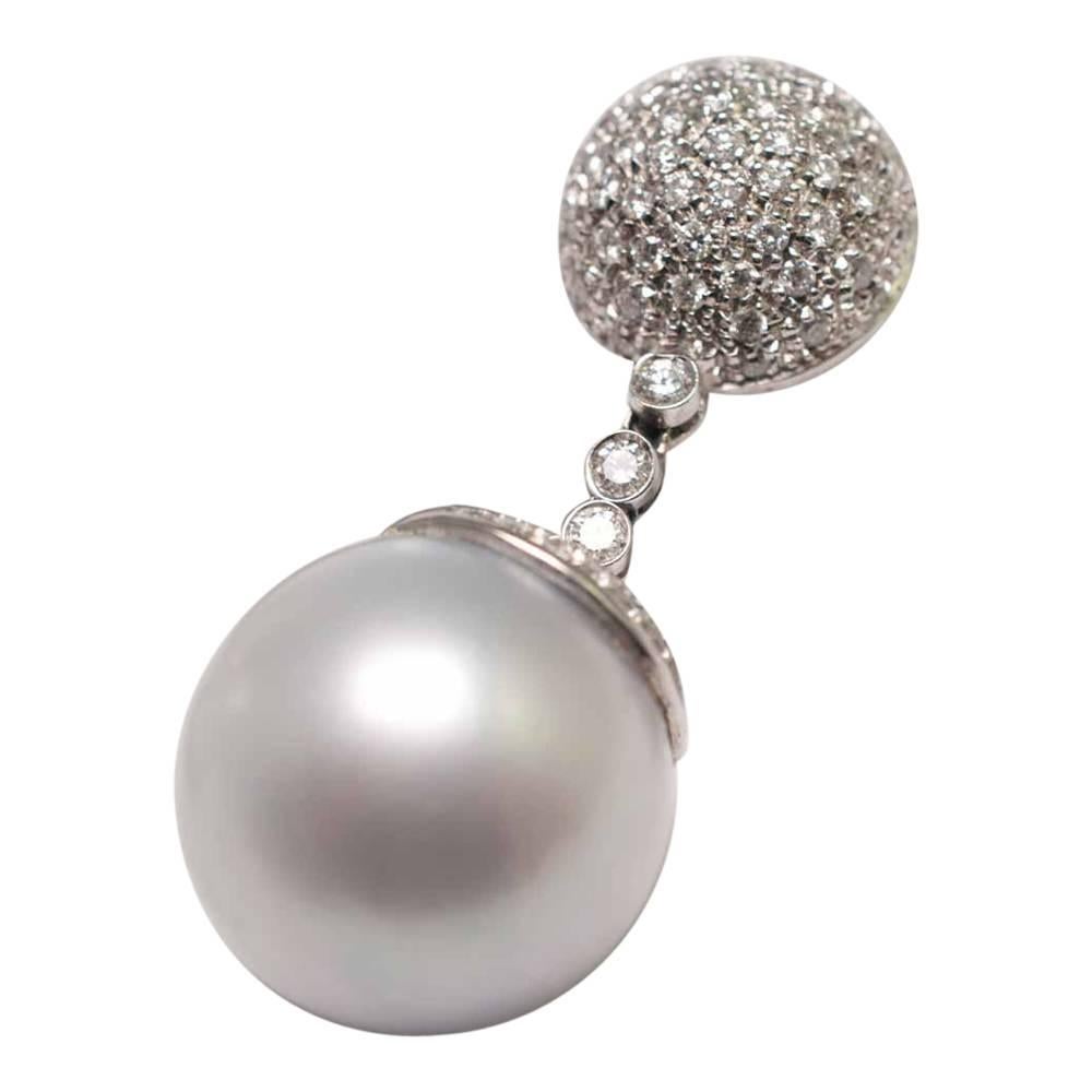 South Sea Pearl and Diamond Earrings For Sale 2