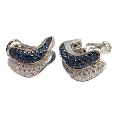 Adler Sapphire and Diamond Méandres Wave Earrings