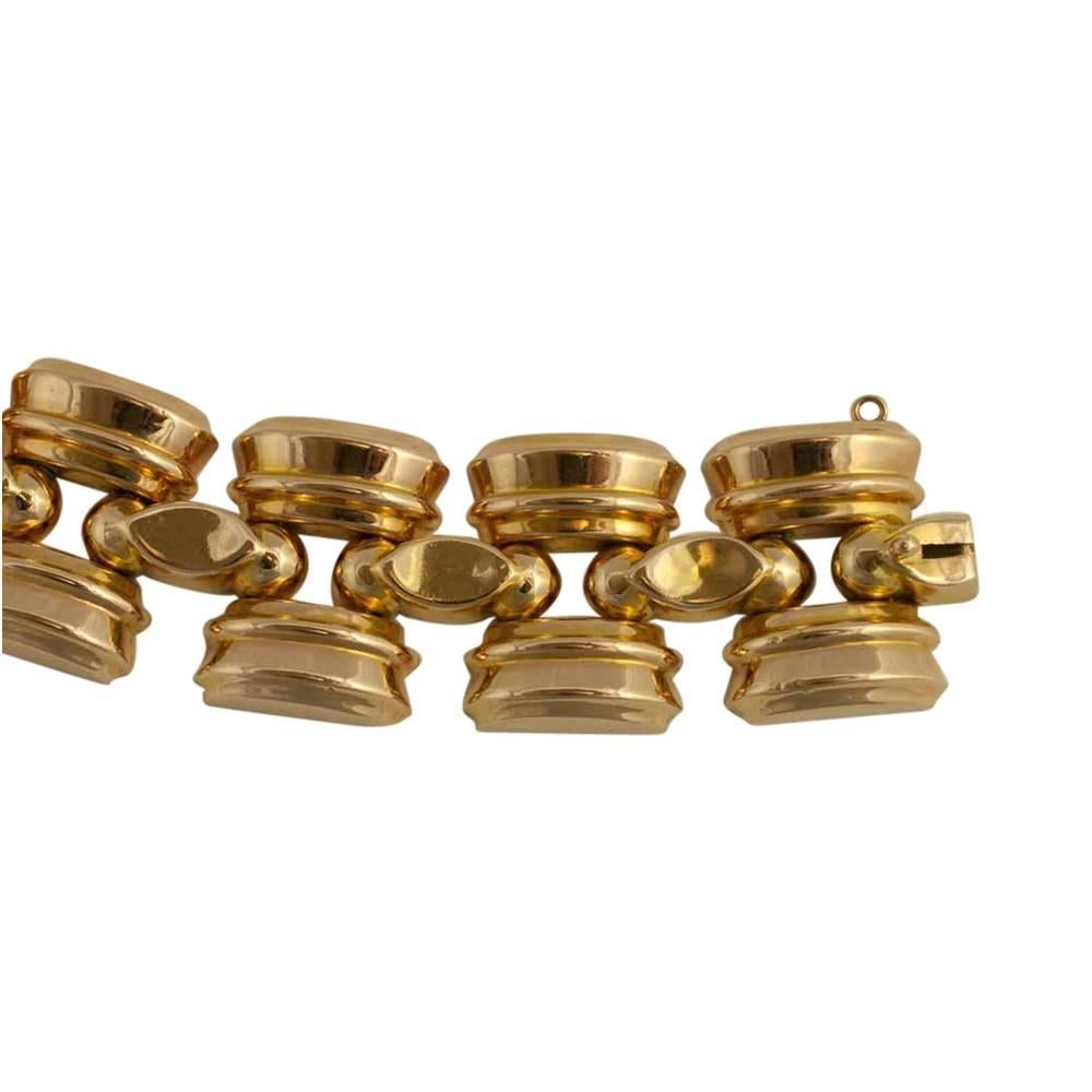 Retro 18 Carat Gold Tank Bracelet In Excellent Condition In ALTRINCHAM, GB