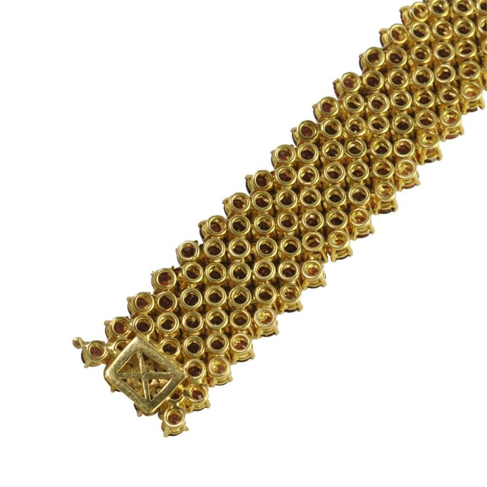 Women's Spessartite Garnet and 18 Carat Gold Bracelet