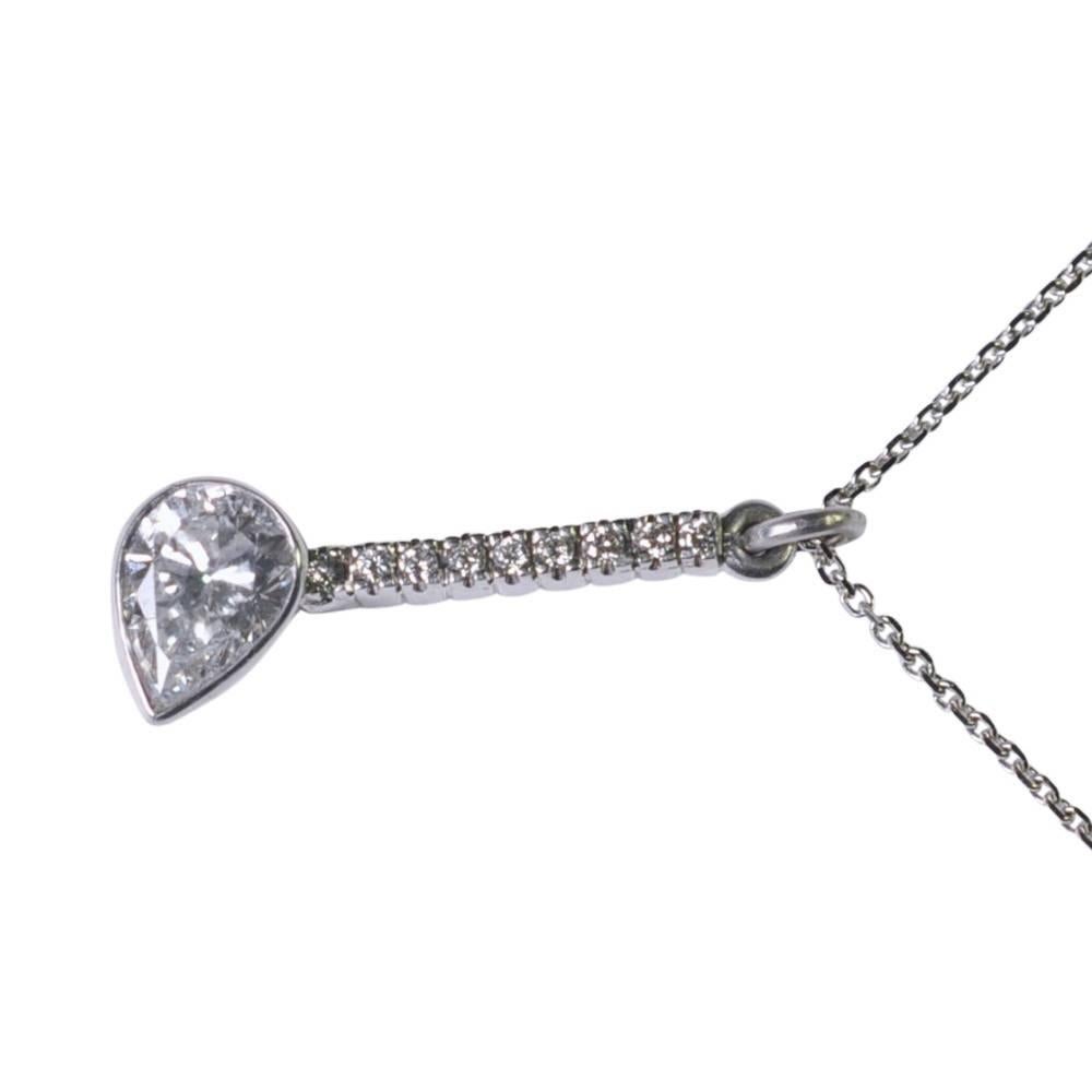 Pear Shaped Diamond Pendant 18 Carat Gold In Excellent Condition For Sale In ALTRINCHAM, GB