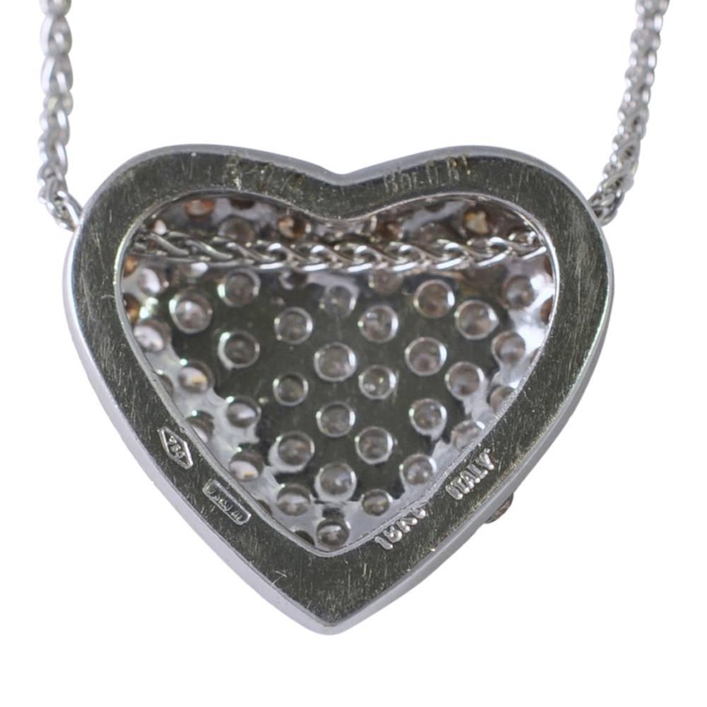 Women's Champagne and White Diamonds Heart Pendant For Sale