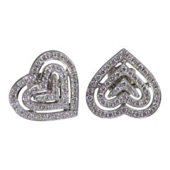 Theo Fennell Diamond Heart 18 Carat Gold Earrings