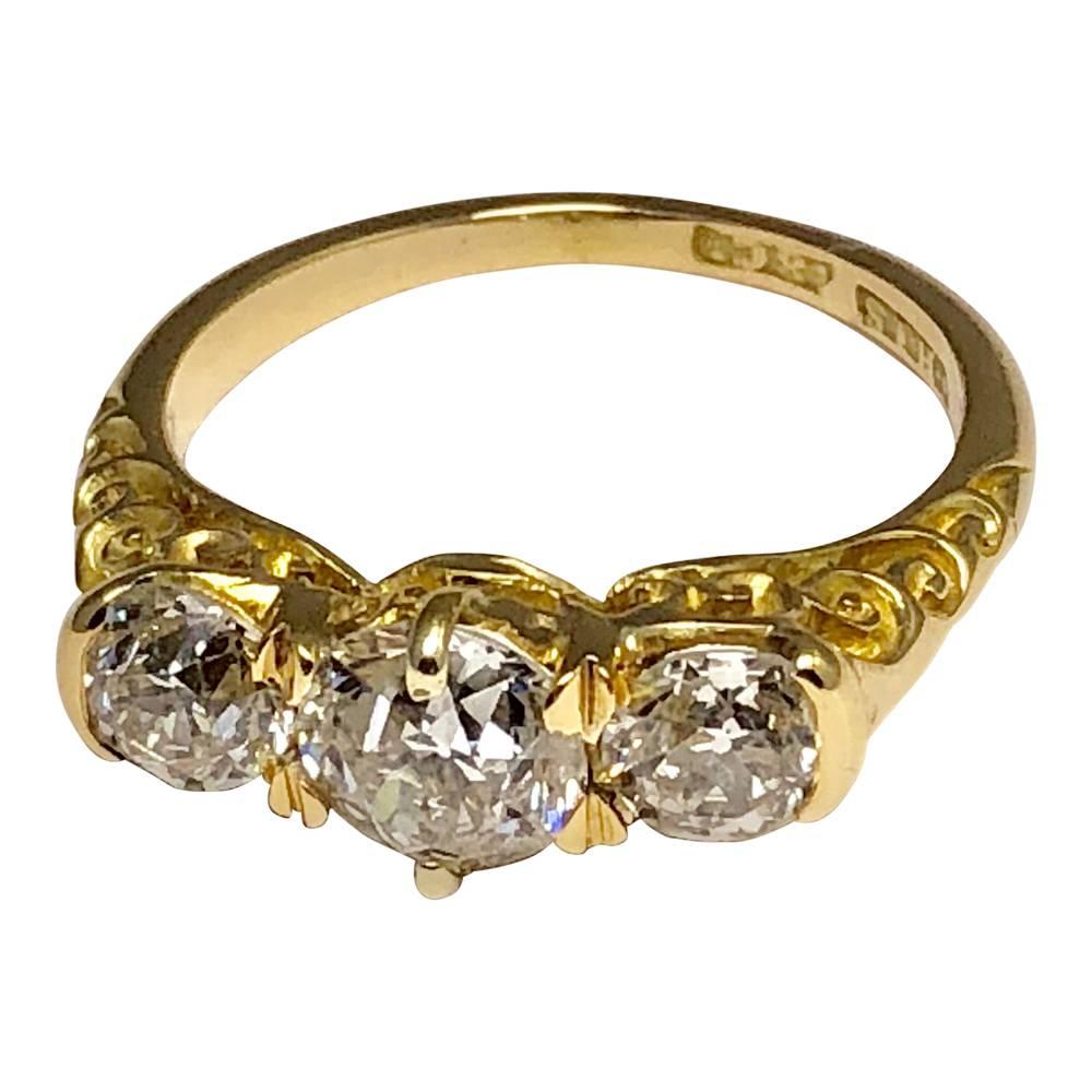 Victorian Diamond Trilogy Ring in 18 Carat Gold 1