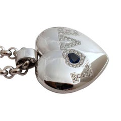 Chopard Diamond Sapphire Gold Love Pendant