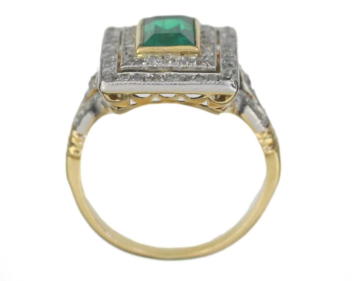 Edwardian Colombian Emerald Ring In Excellent Condition For Sale In WINDSOR, BERKSHIRE