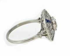 1 Carat Diamond and Sapphire Cluster Ring