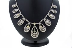 Natural Pearl and Diamond Drop Necklace